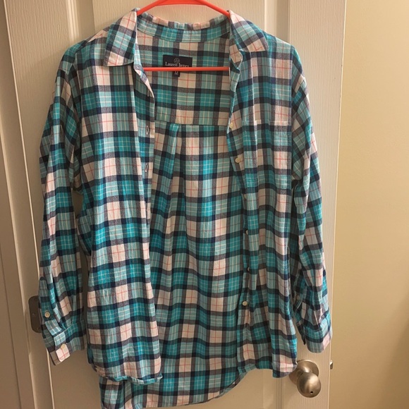 Light Blue Plaid Lauren James Schacket - Picture 1 of 2